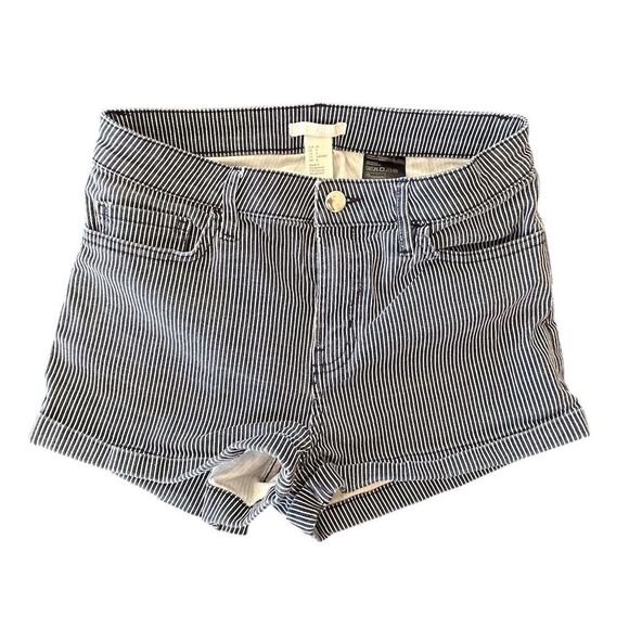 H&M Pants - H&M Women's Size 4 Blue & White Striped Denim Cut-Off Shorts